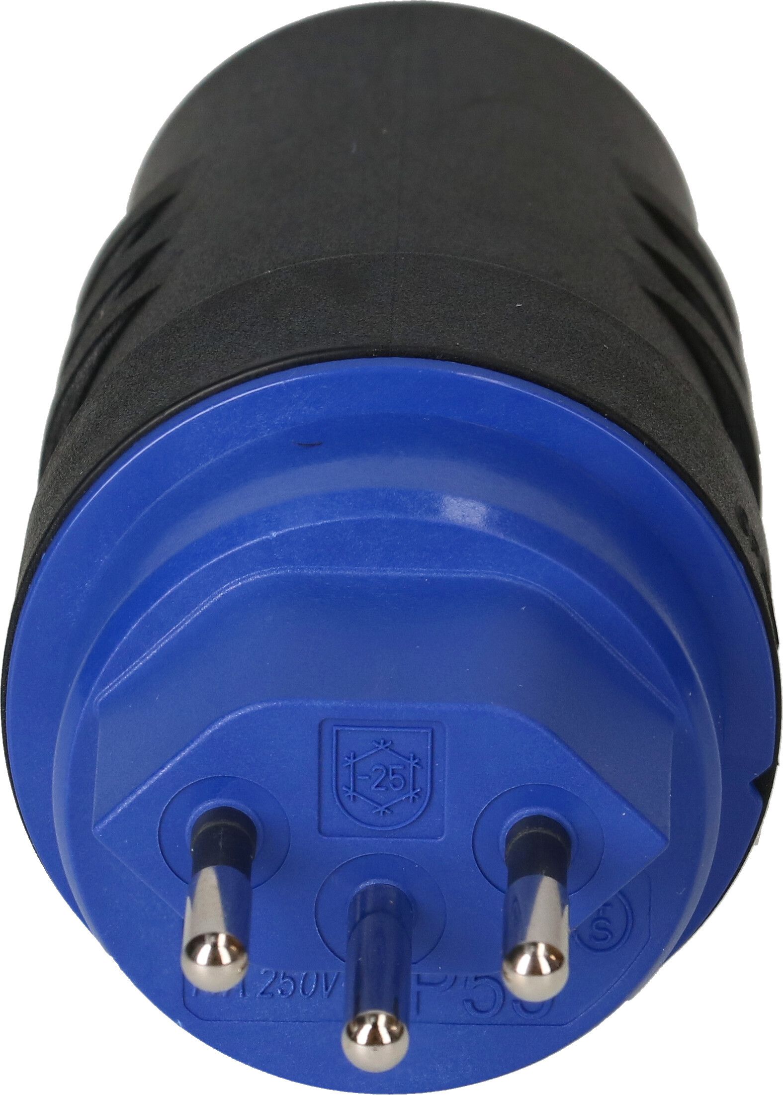 fiche type 13 3 pôles noir/bleu IP55