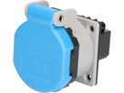 Einbausteckdose 1x Typ 23 L+N+PE Max Hauri IP55 lichtgrau/blau
