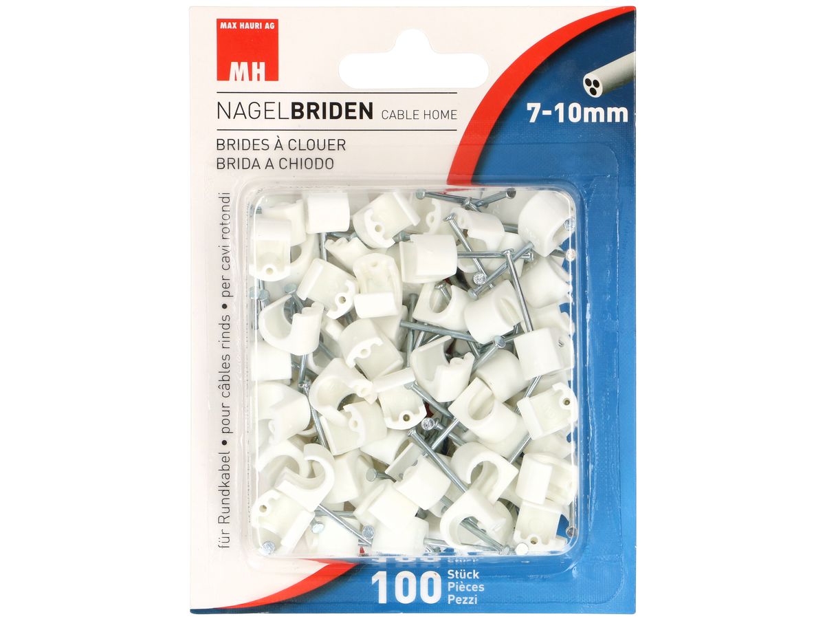 Cable clips 7-10mm white