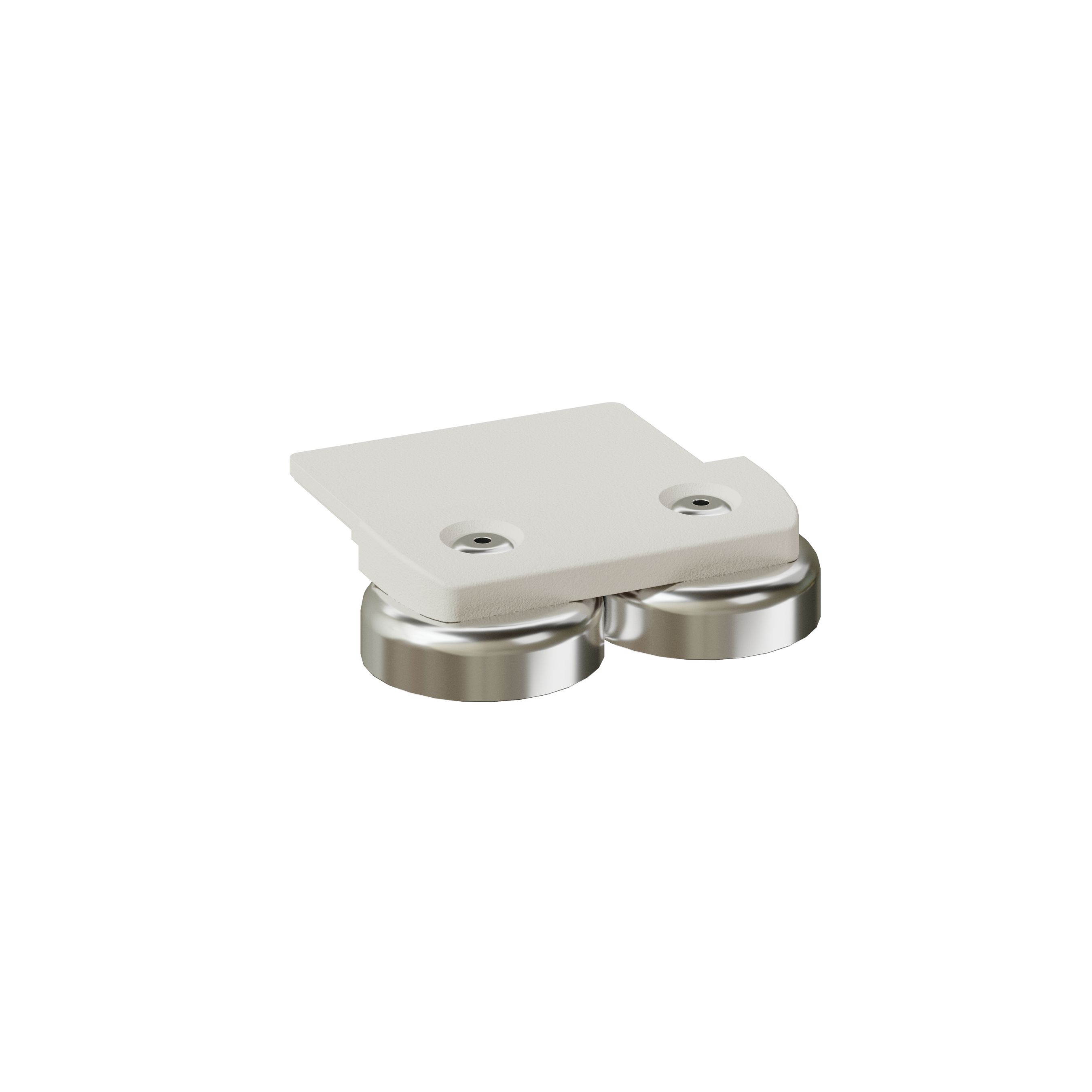 CUBO Befestigungsset flach weiss mit Magnet / 2 Stück