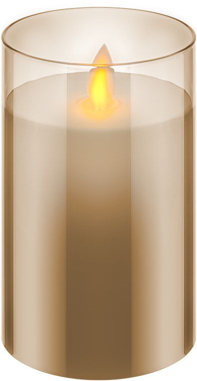 LED-Echtwachs-Kerzen, 3er-Set, gold