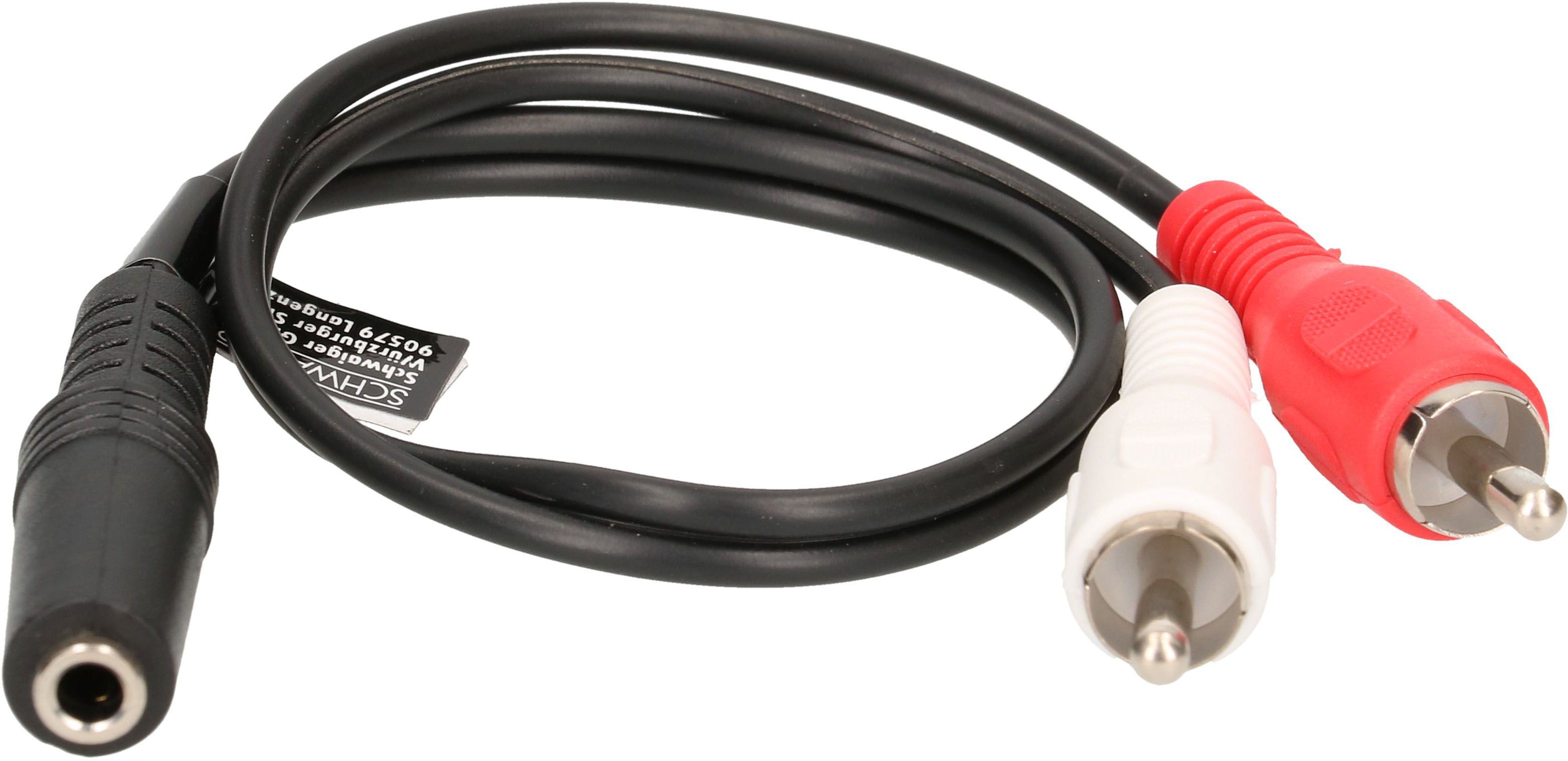 câble audio adaptateur Y stéréo fiche RCA/prise jack 0.2m noir