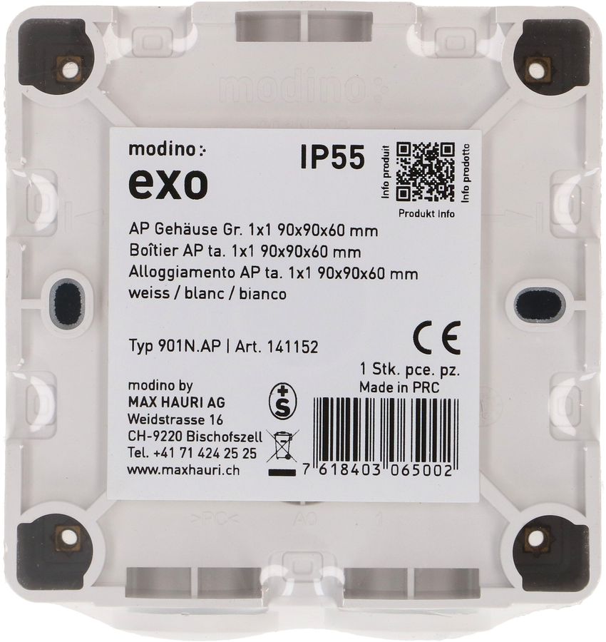 alloggiamento dim.1x1 AP exo IP55 bianco