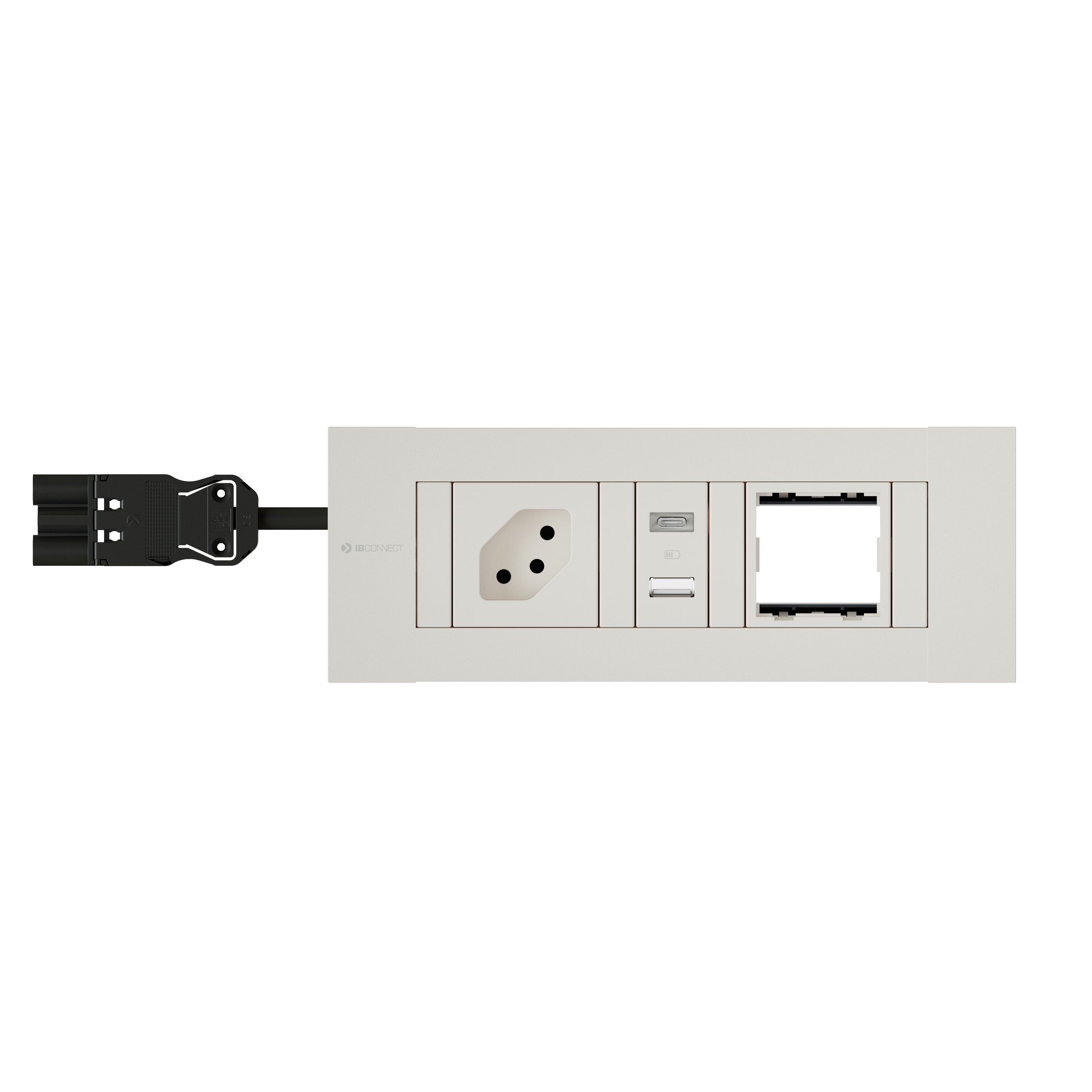 INTRO2.0 bloc multiprise blanc 1x type 13 1x USB-A/C 1x vide