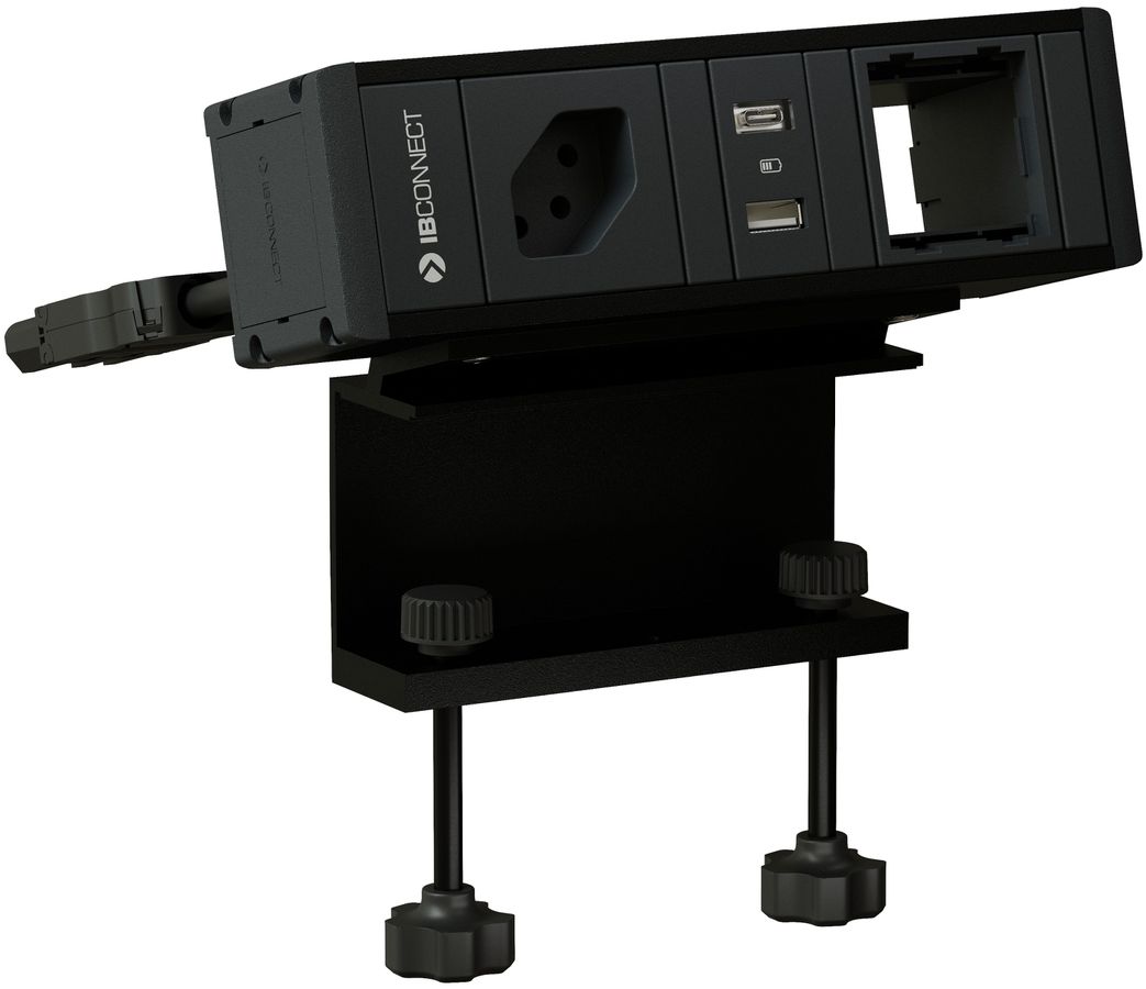 CUBO T Steckdoseneinheit schwarz 1x Typ 13 1x USB-A/C 1x Leer