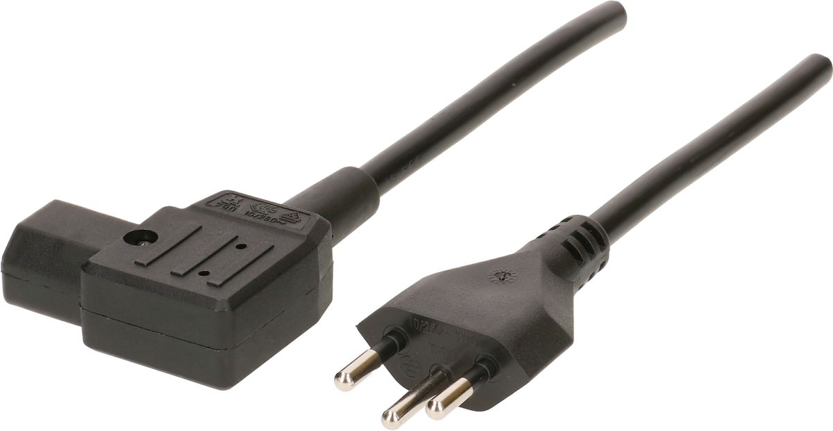 TD-Apparatekabel H05VV-F3G1.0 3m schwarz Typ 12/C13