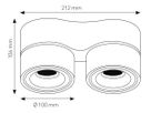 LED-Deckenspot DOUBLE SHINE matt weiss 3000K 2200lm 2x 36°