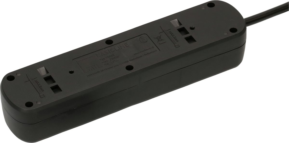 Steckdosenleiste Basic Line 5x Typ 13 schwarz Schalter 5m