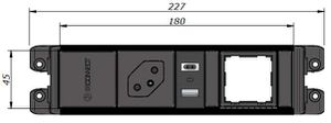CUBO bloc multiprise noir 1x type 13 1x USB-A/C 1x module vide