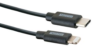 cordon de charge adaptateur lightning vers USB-C 2m noir