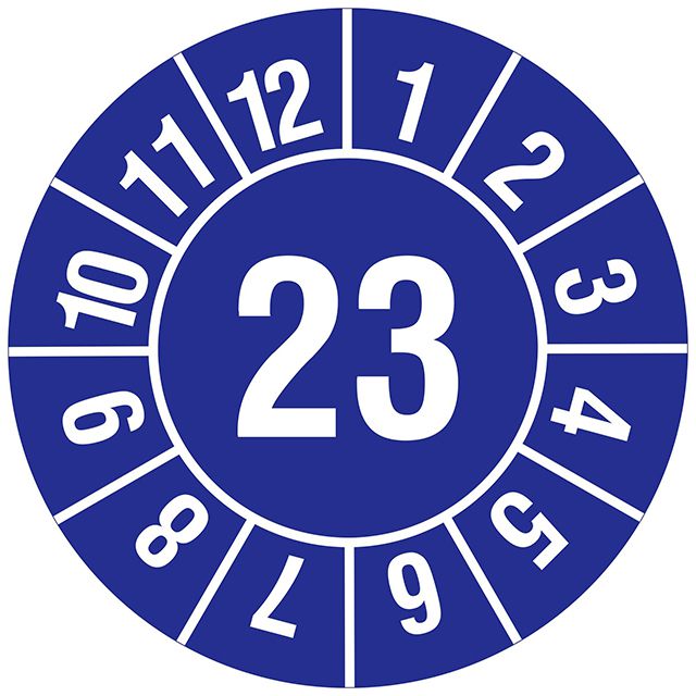 Plaque de contrôle 23 bleue diamètre 20mm