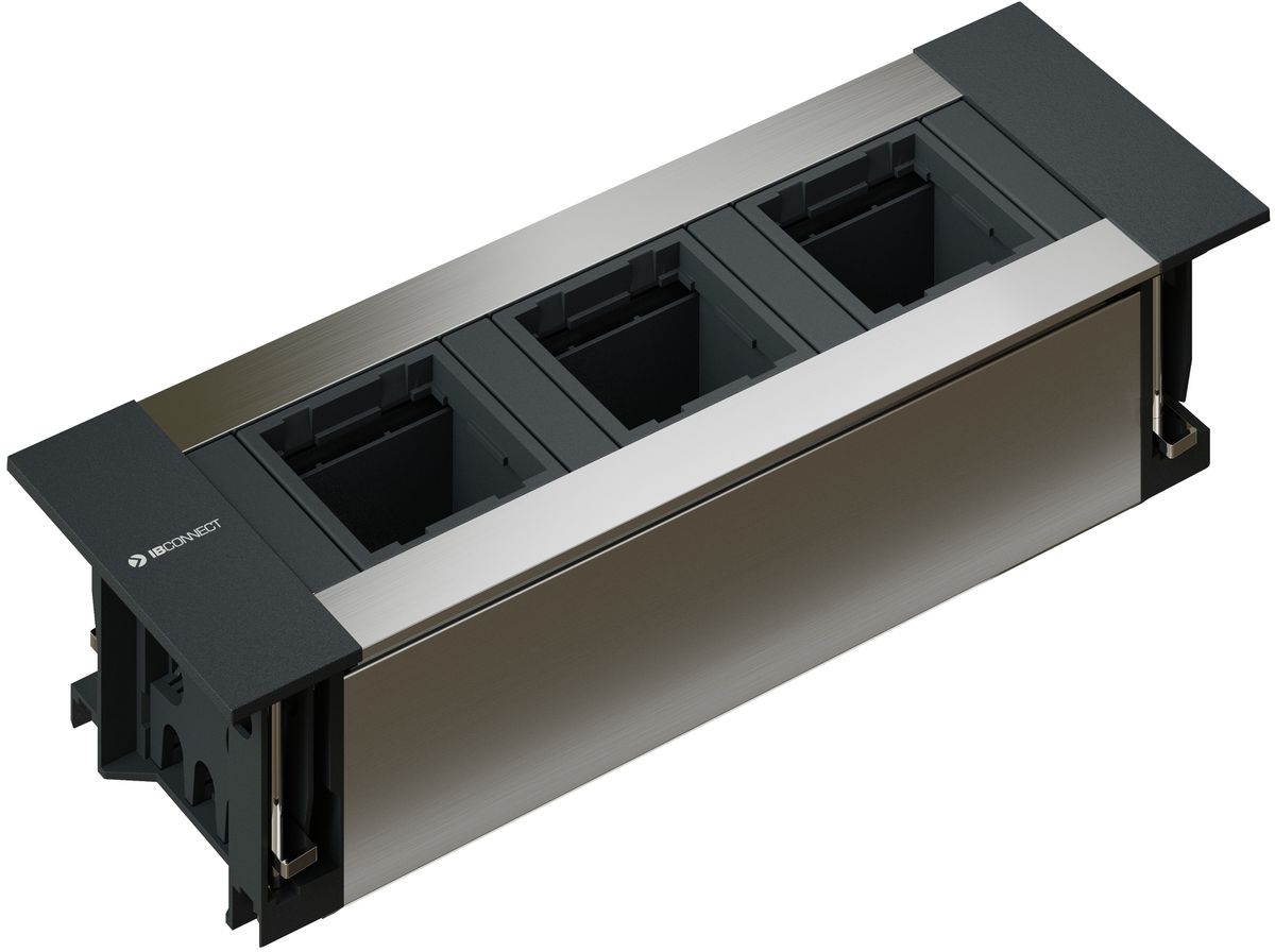 INTRO2.0 Steckdoseneinheit eloxiert 3x Leermodul