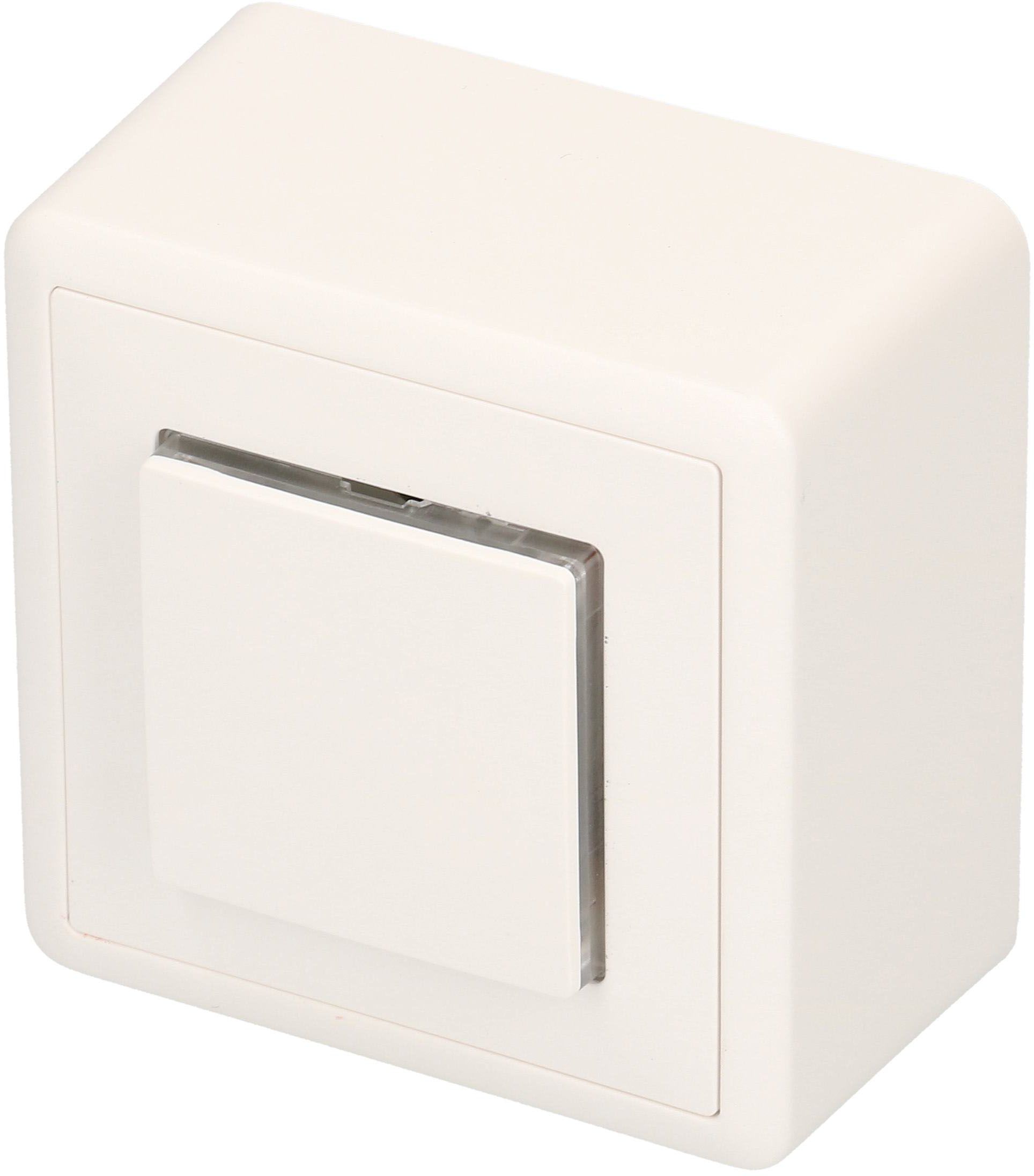 Drucktaster A/R beleuchtet AP EdizioDue weiss