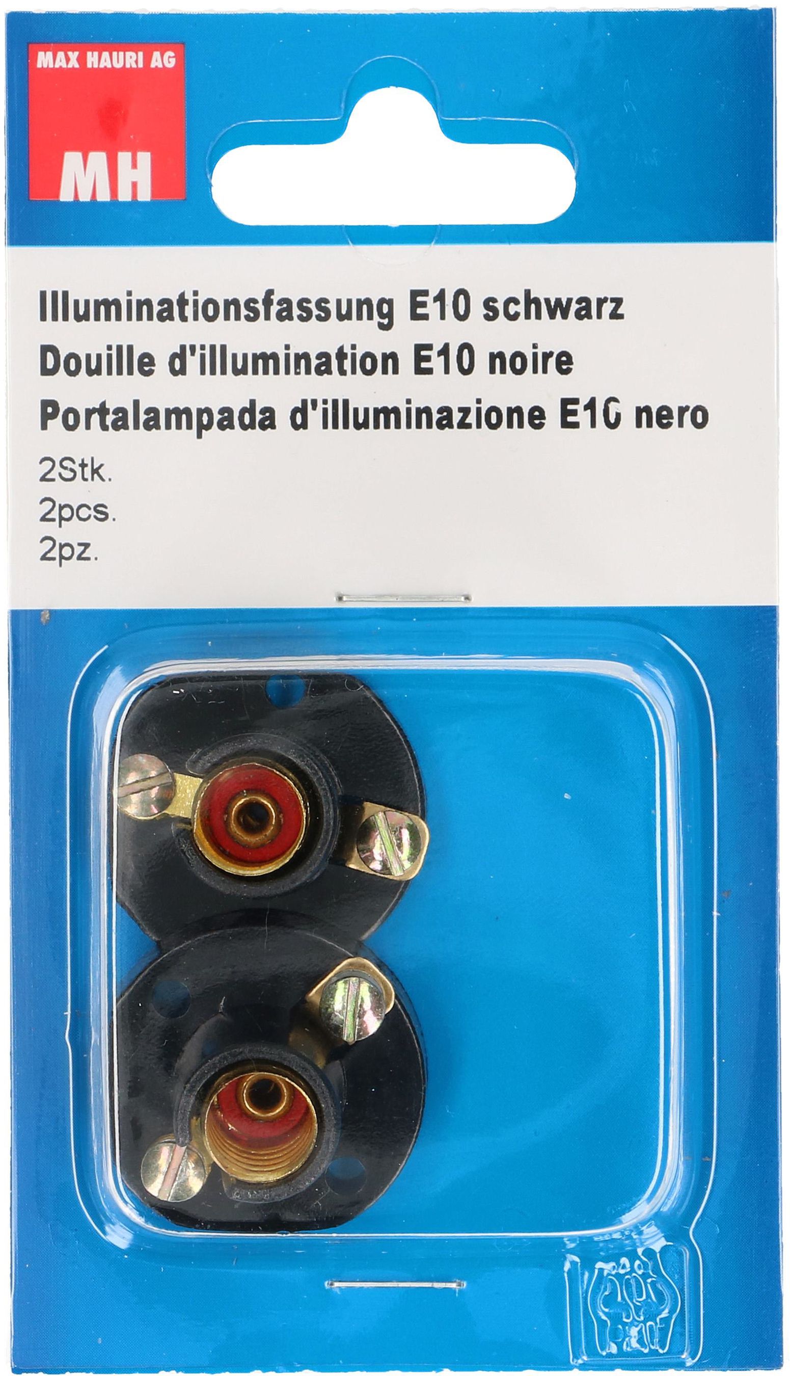 Illuminationsfassung E10 schwarz 2 Stk.