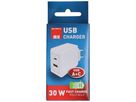 adattatore di ricarica rapida USB 1x USB-C PD 1x USB-A 30W bianco