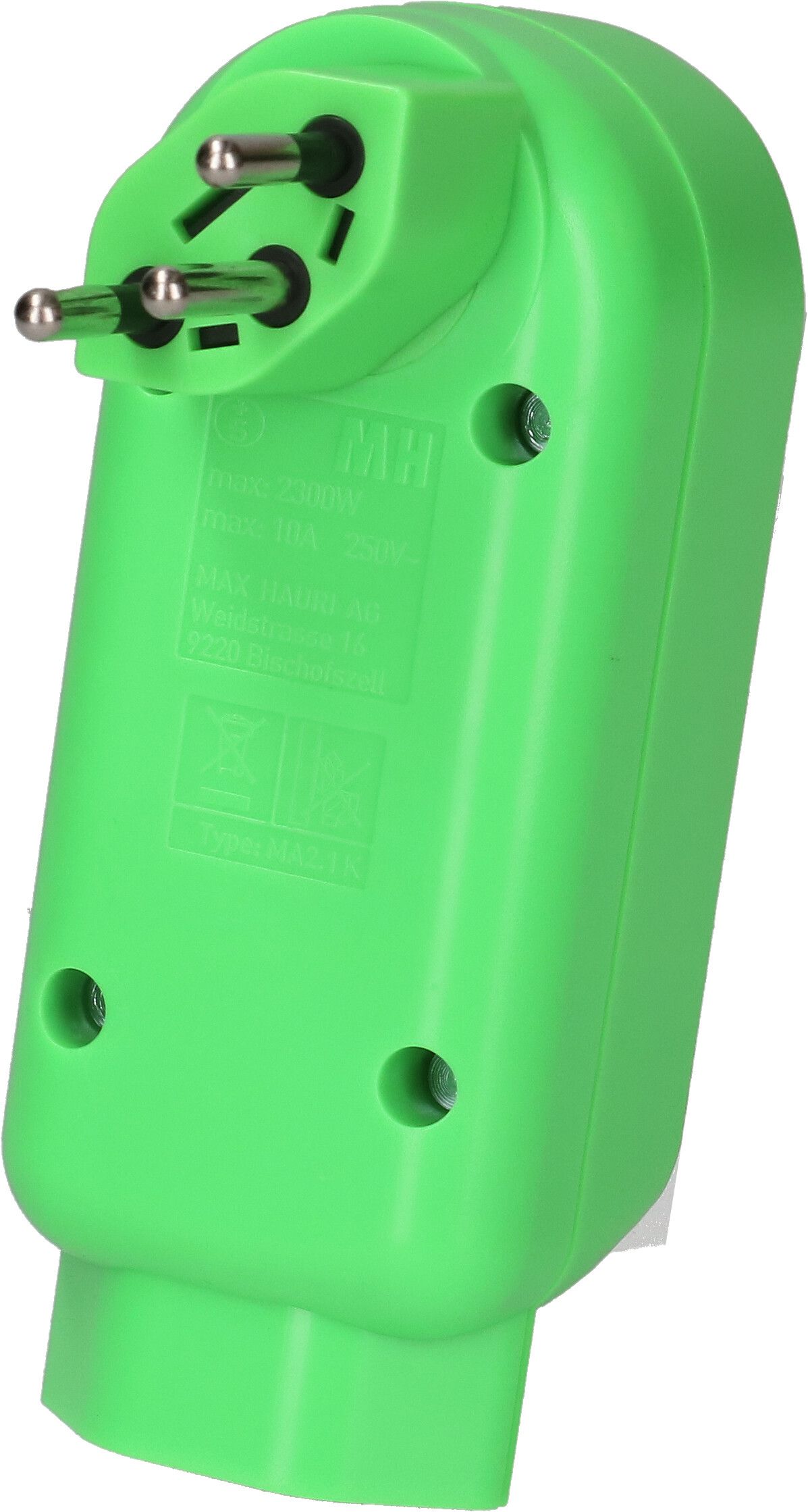 Abzweigstecker maxADAPTturn 2+1x Typ 13 fl-grün drehbar BS