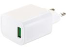 USB Schnellladeadapter 1x USB-A QC 18W weiss