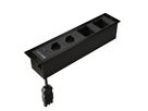 CUBOBOX presa multipla nero M 4 volte 2x tipo 13 2x modulo vuoto