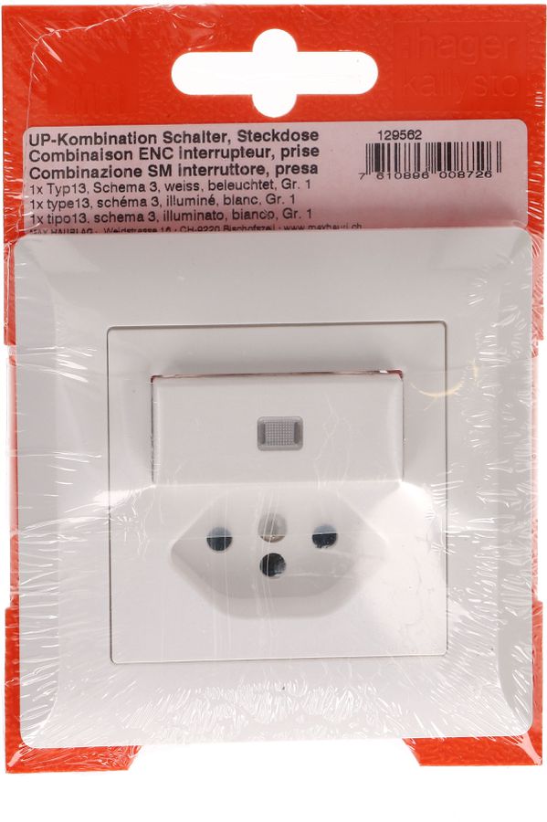 Kleinkombi Schema 3 gelb beleuchtet / Typ 13 UP Kallysto weiss