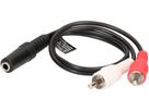 câble audio adaptateur Y stéréo fiche RCA/prise jack 0.2m noir