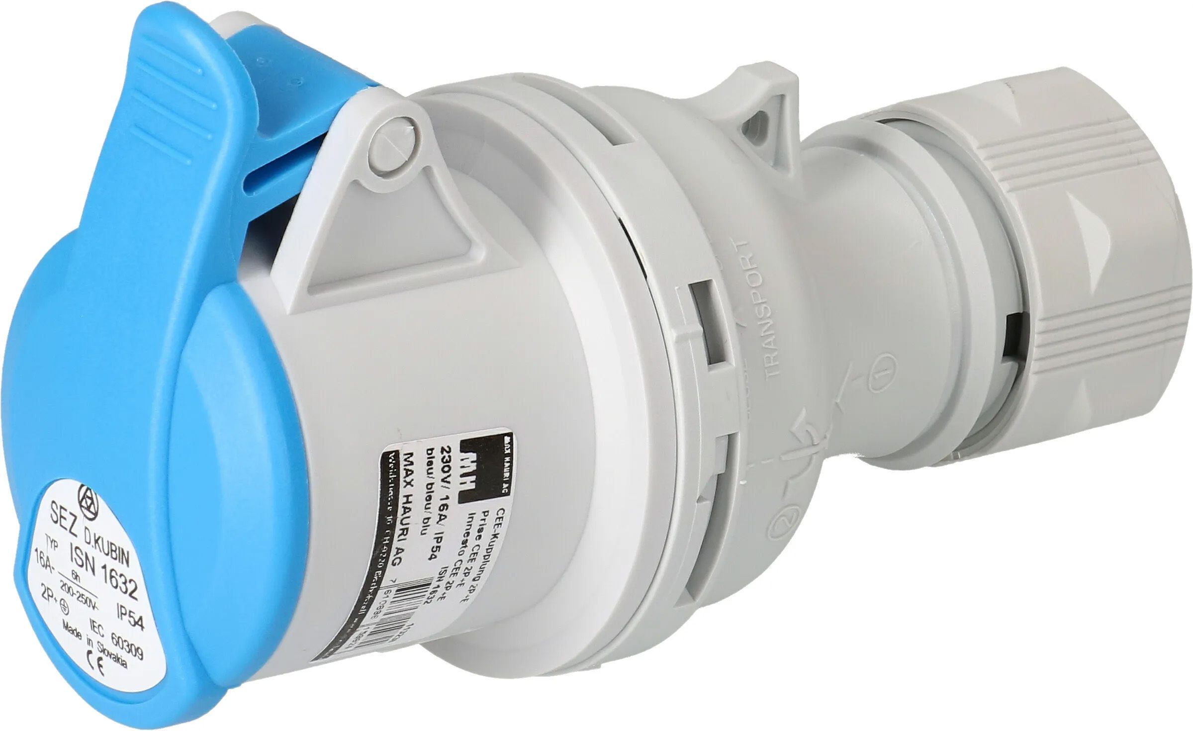CEE-Kupplung 2P+E 230V/16A blau IP54