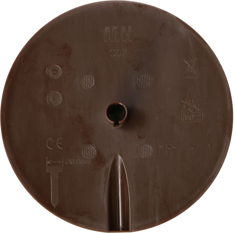 Deckenrosette rund flach Federbügel + Kabeleinführung steckbar br