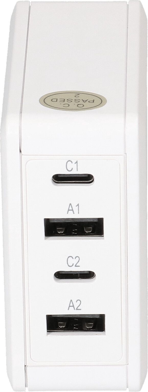 adattatore di ricarica rapida USB 2x USB-C PD 2x USB-A 65W bianco