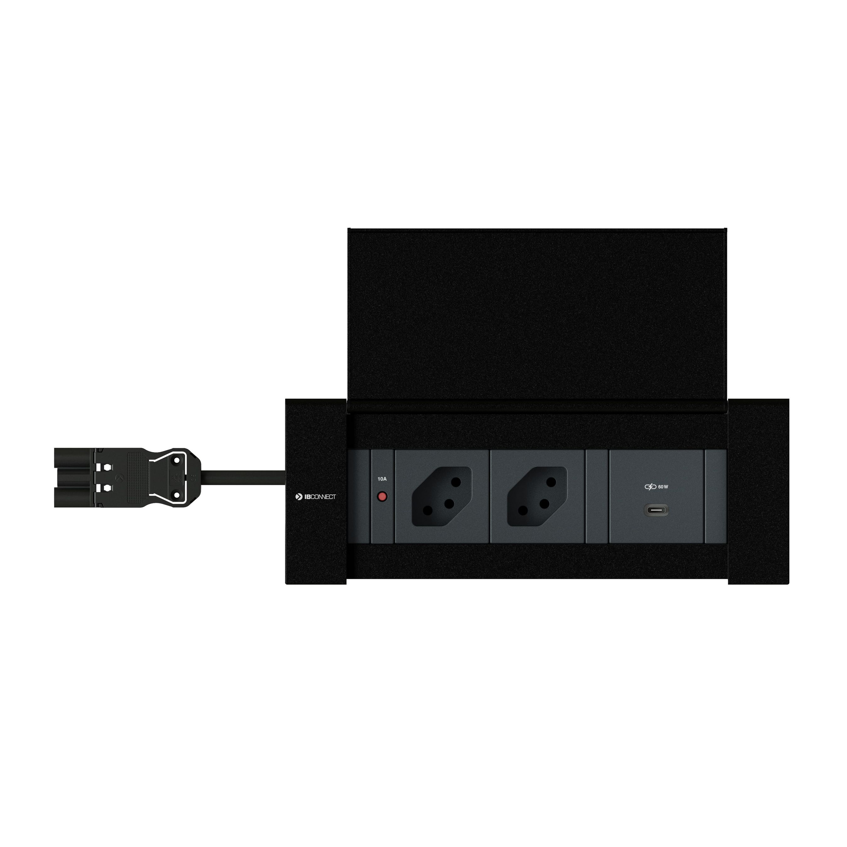 NEXO Steckdoseneinheit schwarz 2x Typ 13 1x USB-C 60W