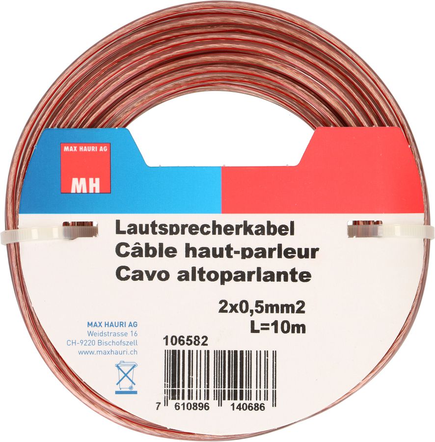 Lautsprecherkabel 2x0.5mm² transparent