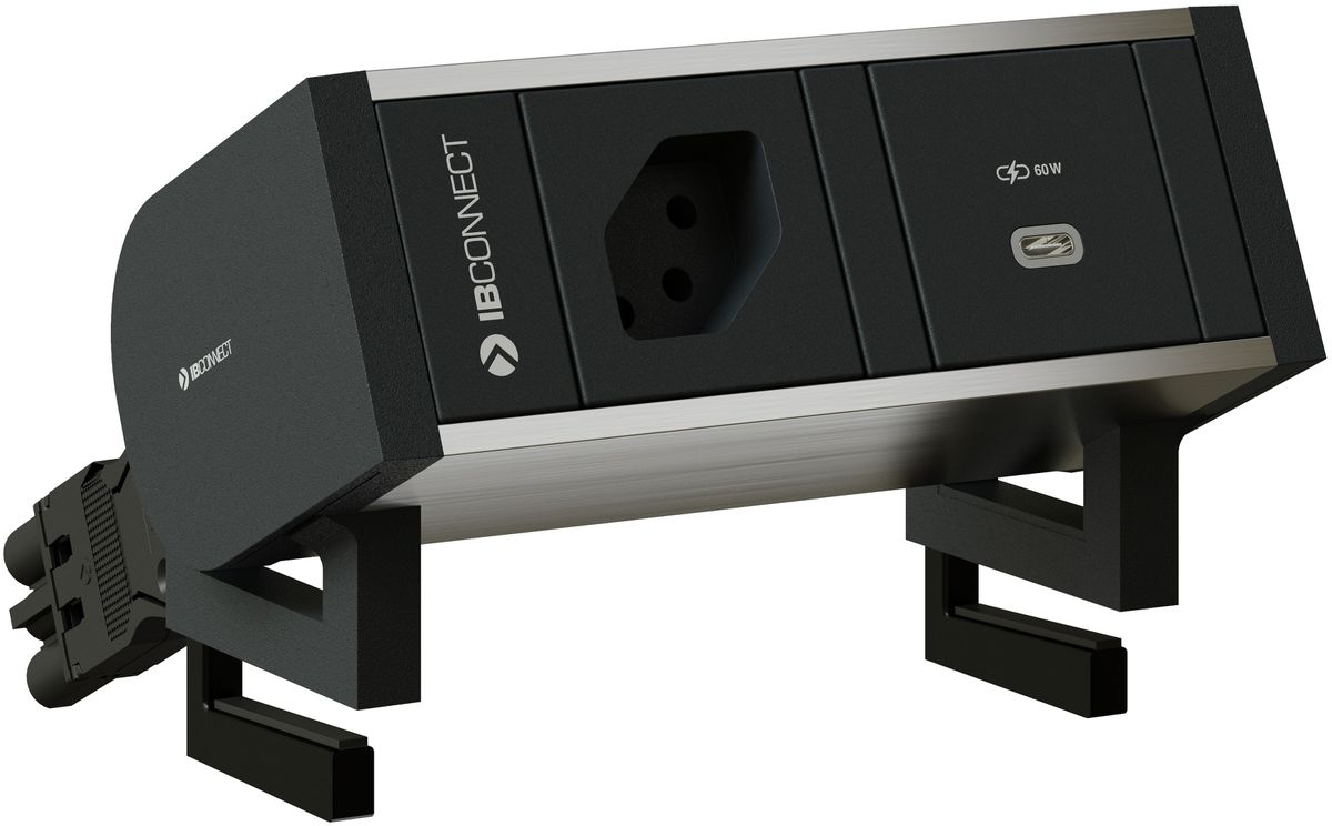 SUPRA bloc multiprise anodisé 1x type 13 1x USB-C 60W