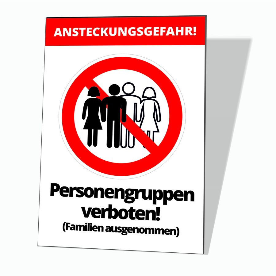 Warntafel -Personengruppen verboten