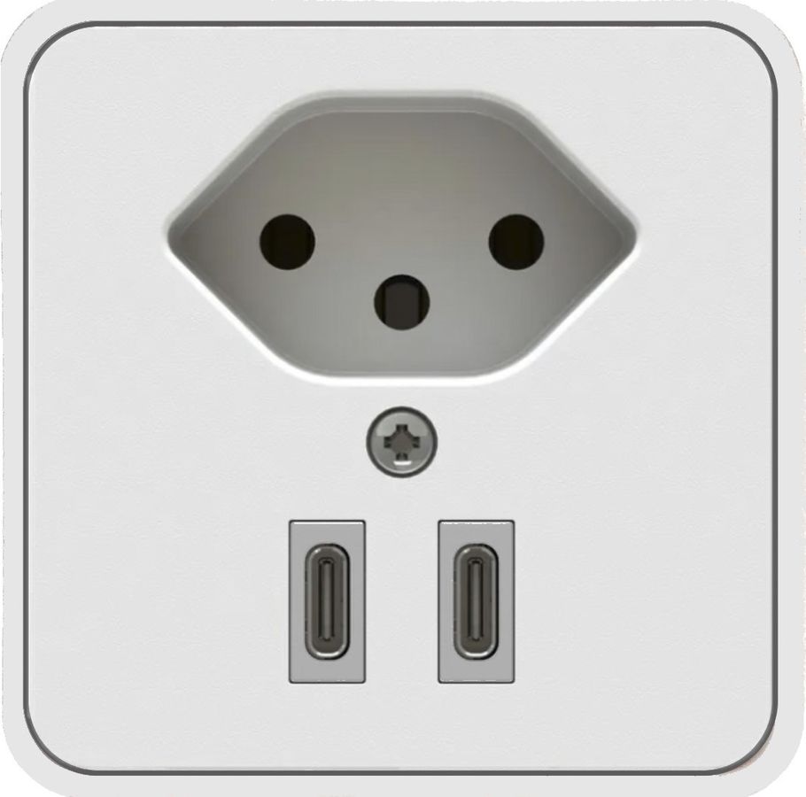 presa aggiuntiva 1x tipo USB C+C 13 compatta bianco