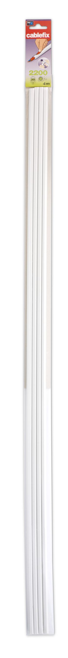 Goulotte 5mm blanc auto-adhésif 1m 4 pcs.