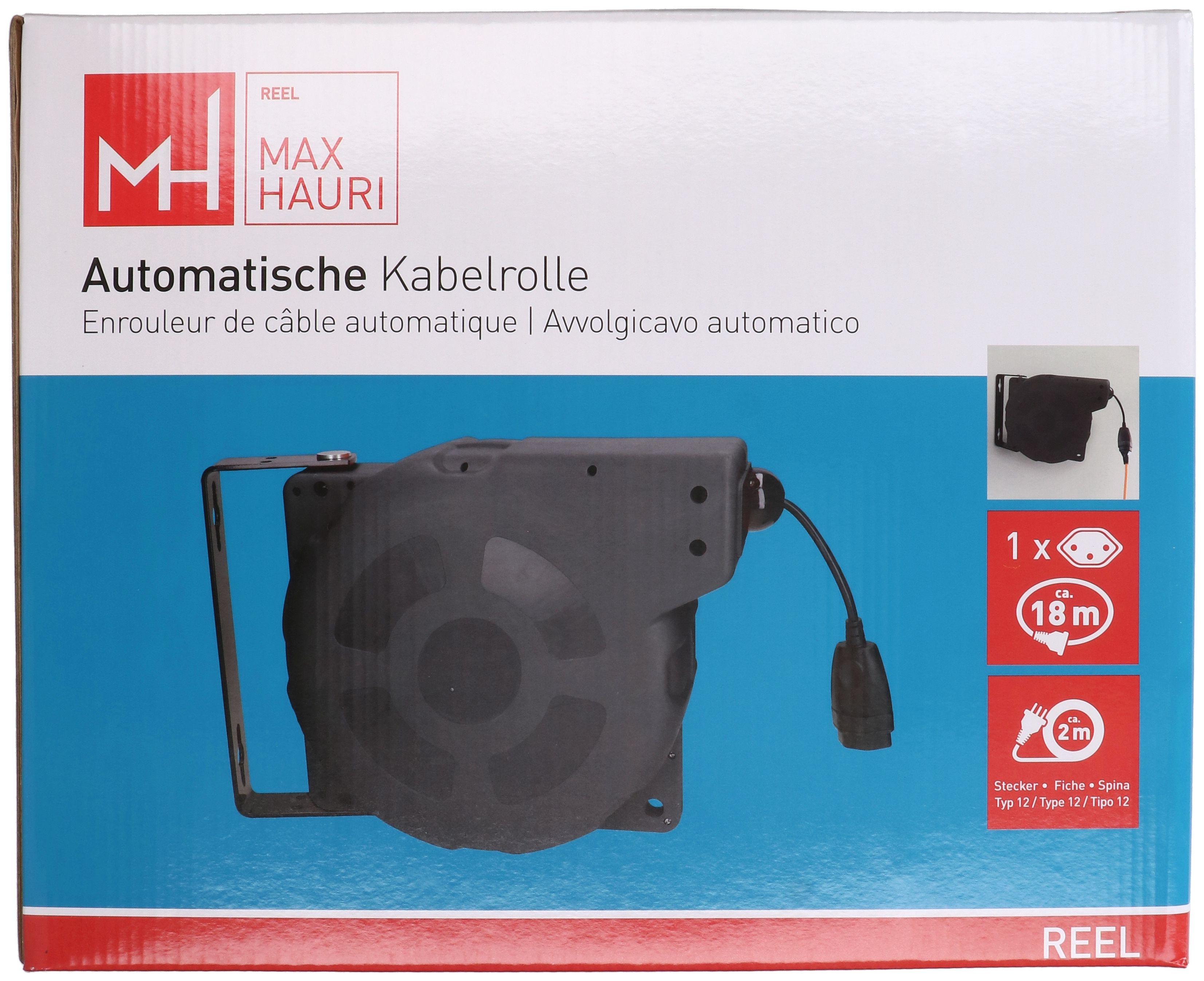 Automatische Kabelrolle 1x Typ 13 20m schwarz
