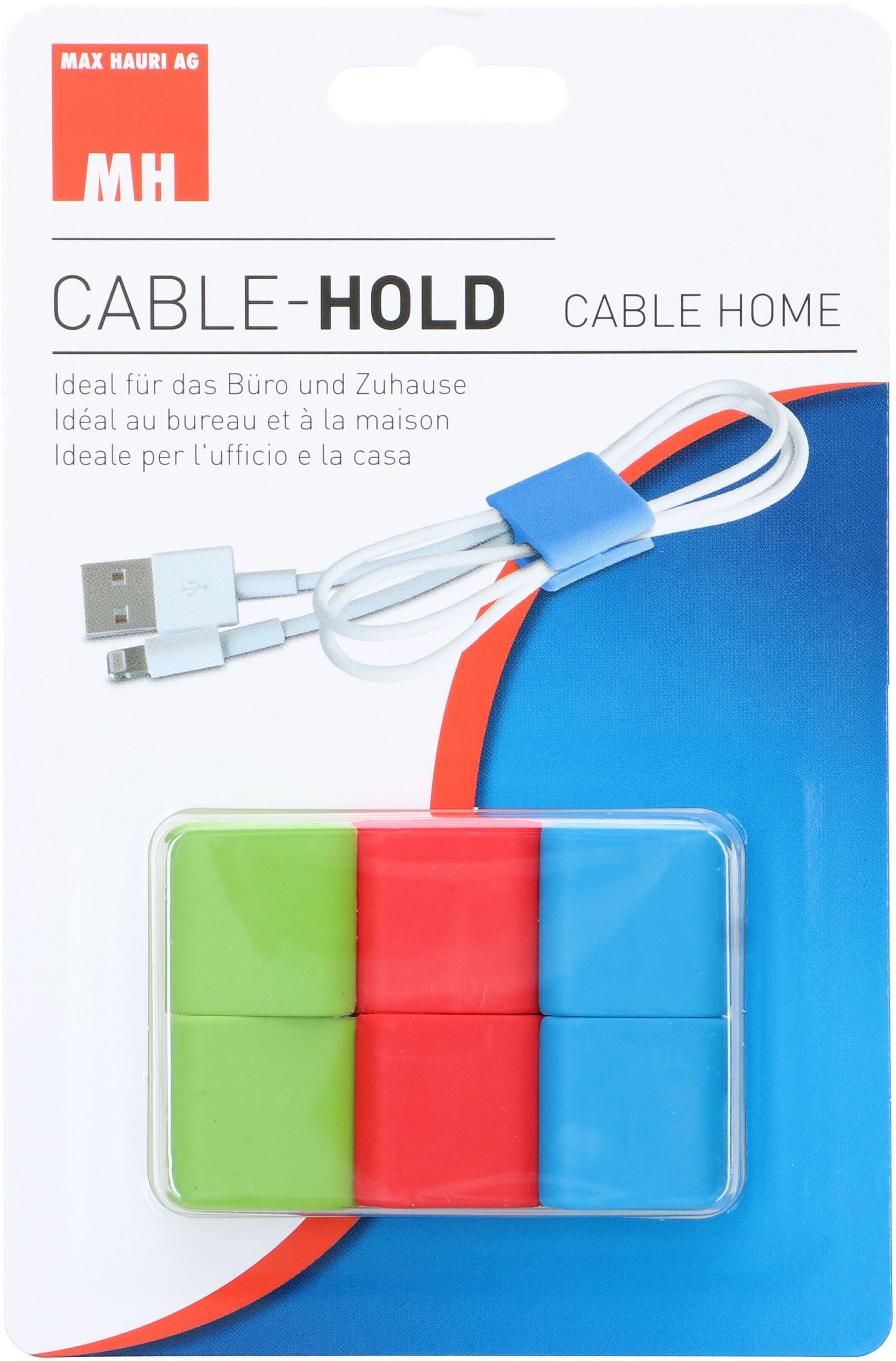 Cable Clips Set 2x vert 2x rouge 2x bleu
