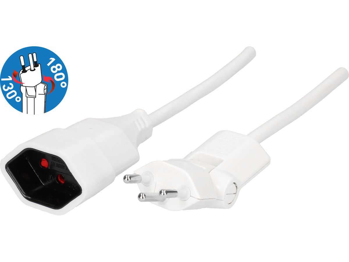 Extension cable cordset H05VV-F3G1.5mm2 white