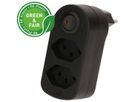multi adaptateur ADAPT 2x type 13 noir rotatif interr. Green+Fair