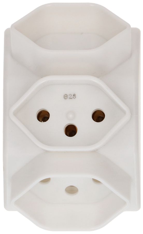 spina multipla 3x tipo 13 3 poli bianco