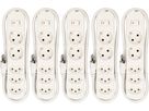 set di 5 multip. Basic Line 3x tipo 13 / 2x Schuko bi inter. 1.5m