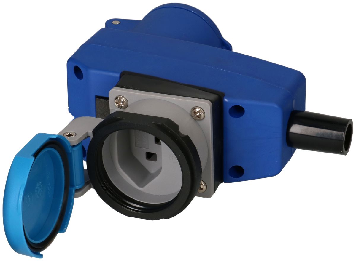 CEE Winkelkupplung blau CEE16-3 + Typ 23 IP55