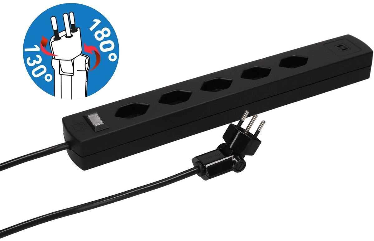multip. Safety Line 5x type 13 90° nr interr. USB aim. 2m cli.