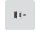 USB Ladesteckdose USB-A+C 65W Einsatz +Frontplatte priamos ws