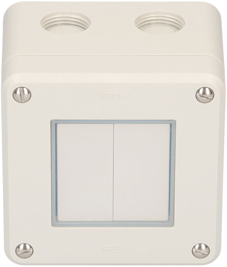 interrupteur à pous. double schéma 3+3 ta.1x1 AP Robusto IP55 gr