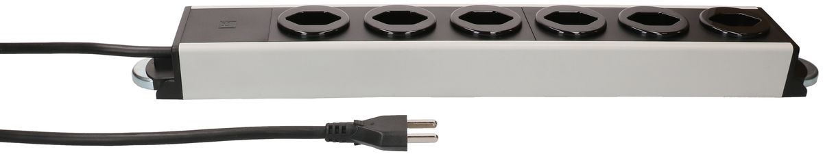 Steckdosenleiste Power Line 6x Typ 23 grau/schwarz 1.5m Magnet