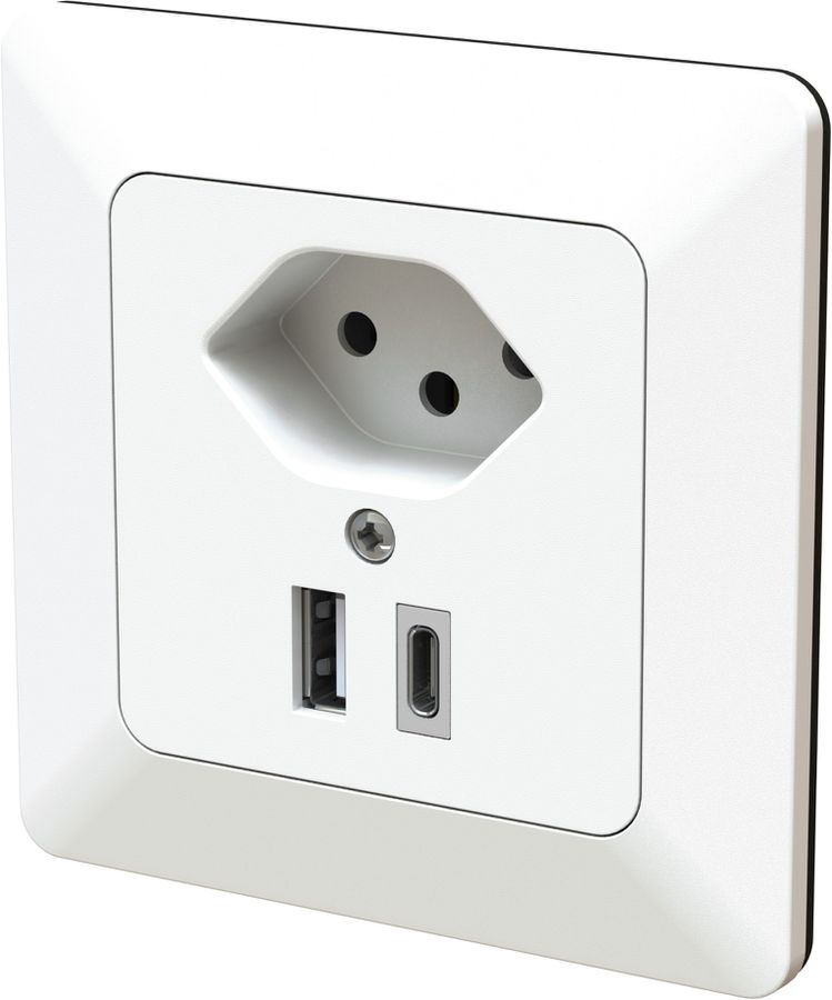 piccola combinazione tipo 13 / USB-A+C 18W INC priamos bianco