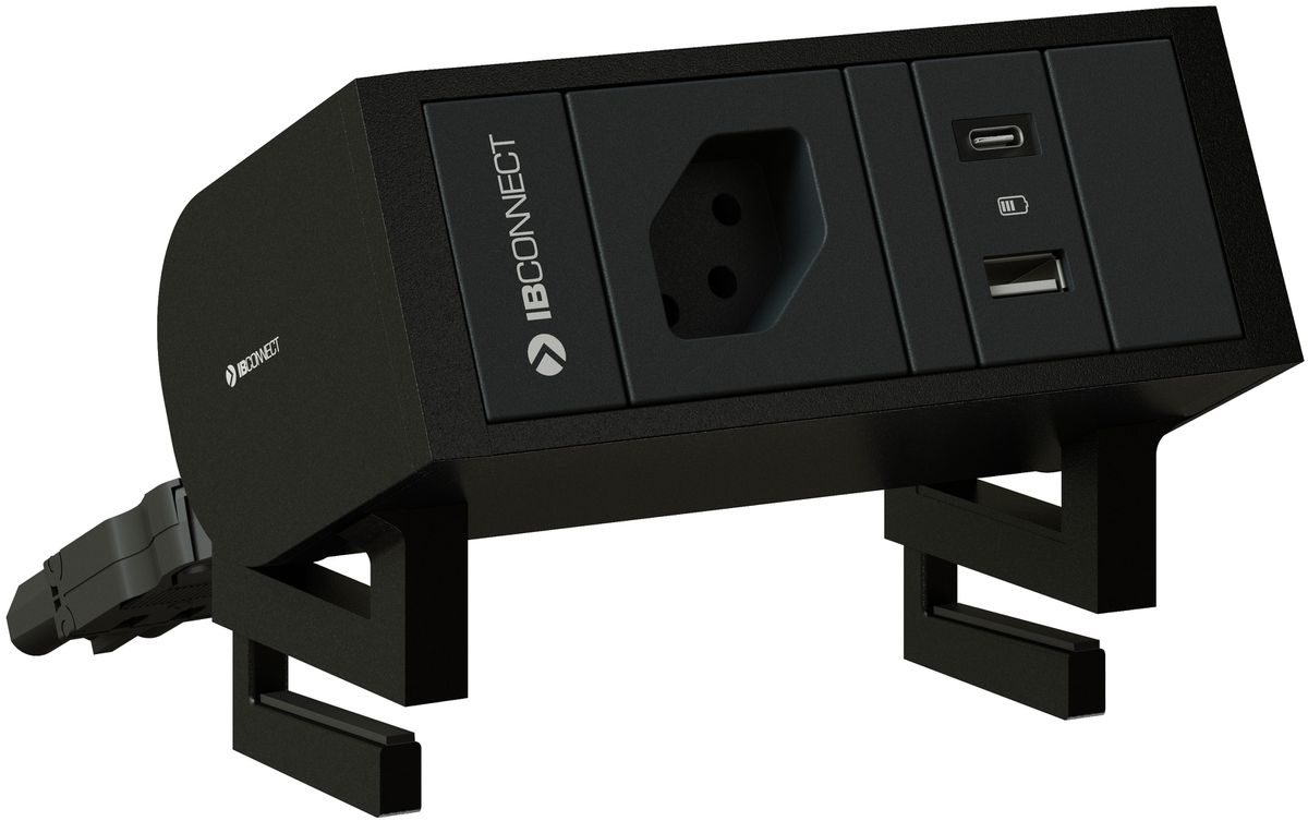 SUPRA Steckdoseneinheit schwarz 1x Typ 13 1x USB-A/C