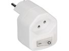 multi adaptateur 1x type 13 3 pôles blanc interrupteur