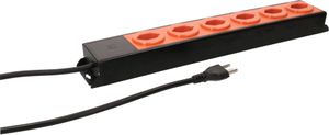 Steckdosenleiste Power Line 6x Typ 23 schwarz/orange 3.0m