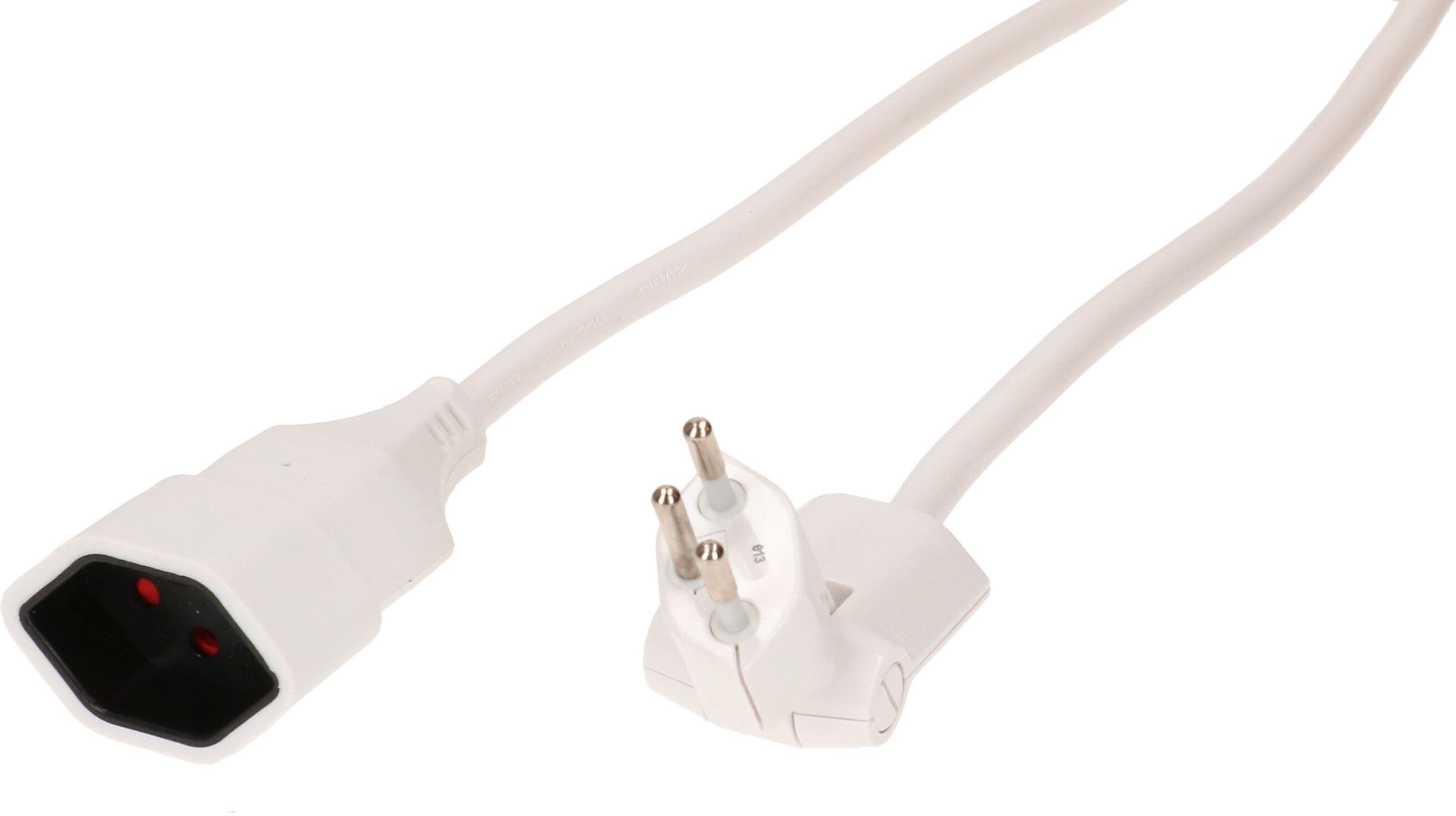 Rallonge TD H05VV-F3G1.5 10m blanc clip-clap type 12/type 13