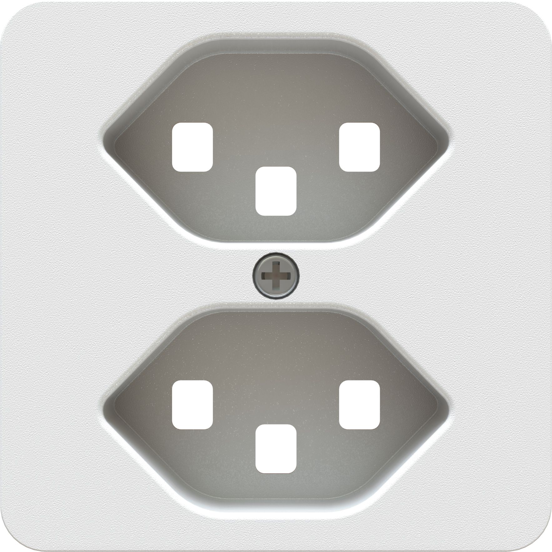 Central plate to wall socket 2x type 23 priamos white